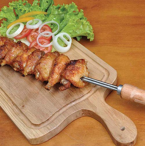 Pinchos Espetón Simple 65cm Acero Mor