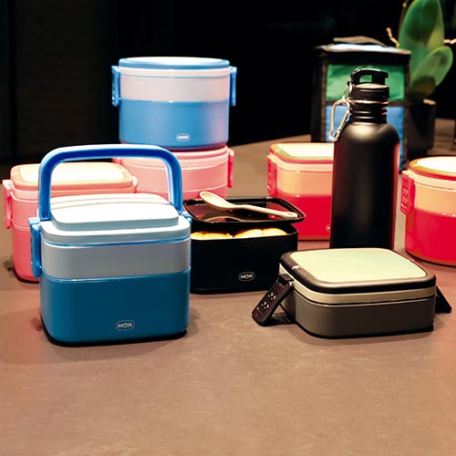 Lunchera Vianda Cuadrada 2 Compartimientos Mor