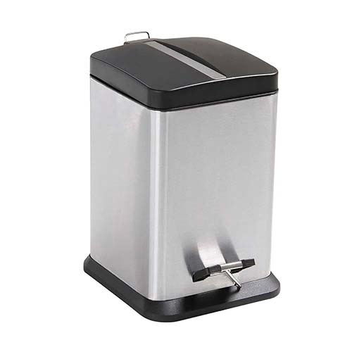 Papelera Línea Jaspe Cuadrada 12Lt. Mor