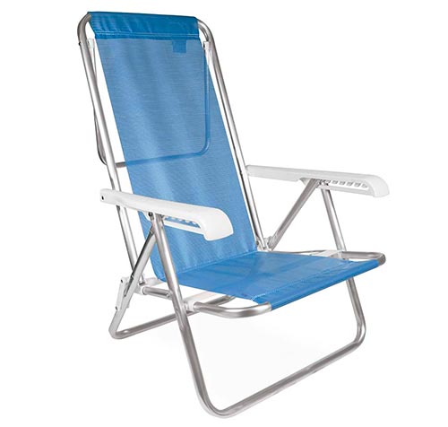 Sillas Playeras 8 Pos. Aluminio Sannet Azul Mor