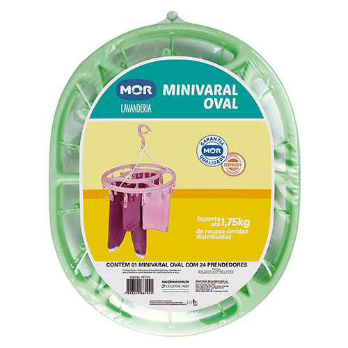 Mini Tendedero Oval Mor 6094 24 Palillos