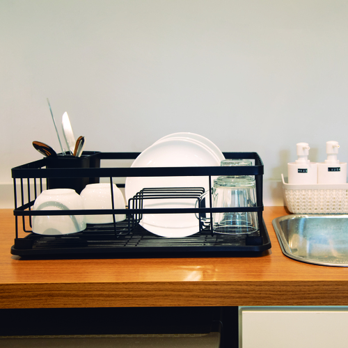 Escurridor De Vajilla Negro 9 Platos Mor 8248